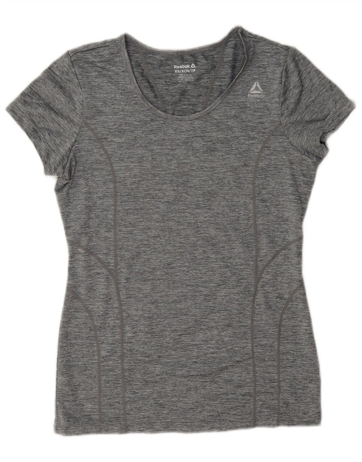 T-shirt Reebok da donna Top UK 6 XS grigio poliestere