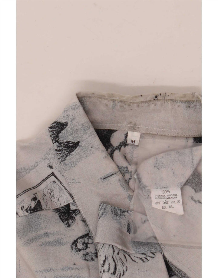 Camicia Uomo Vintage in Viscosa Patchwork Blu Medio