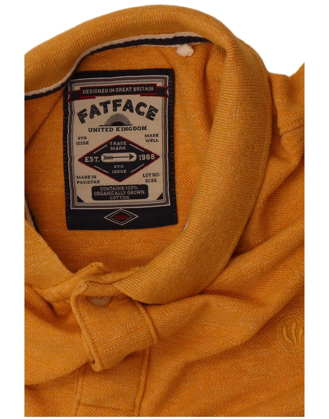 Polo da uomo Fat Face 3XL in cotone giallo