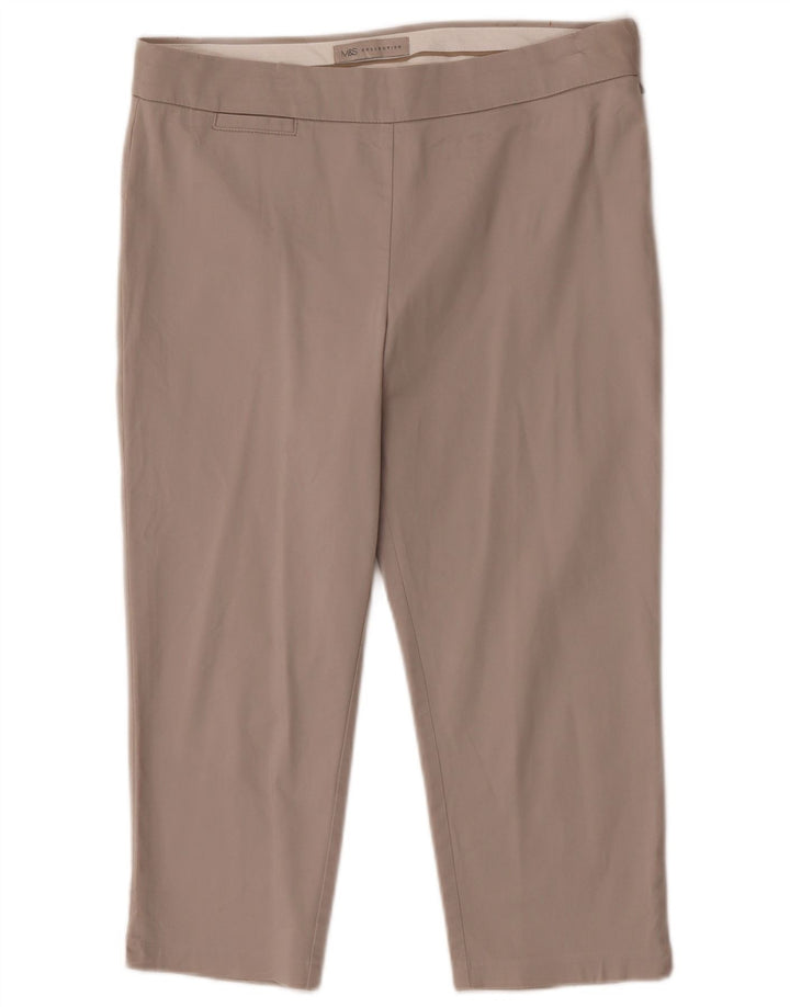 Pantaloni Capri da donna Marks & Spencer W30 L20 cotone beige