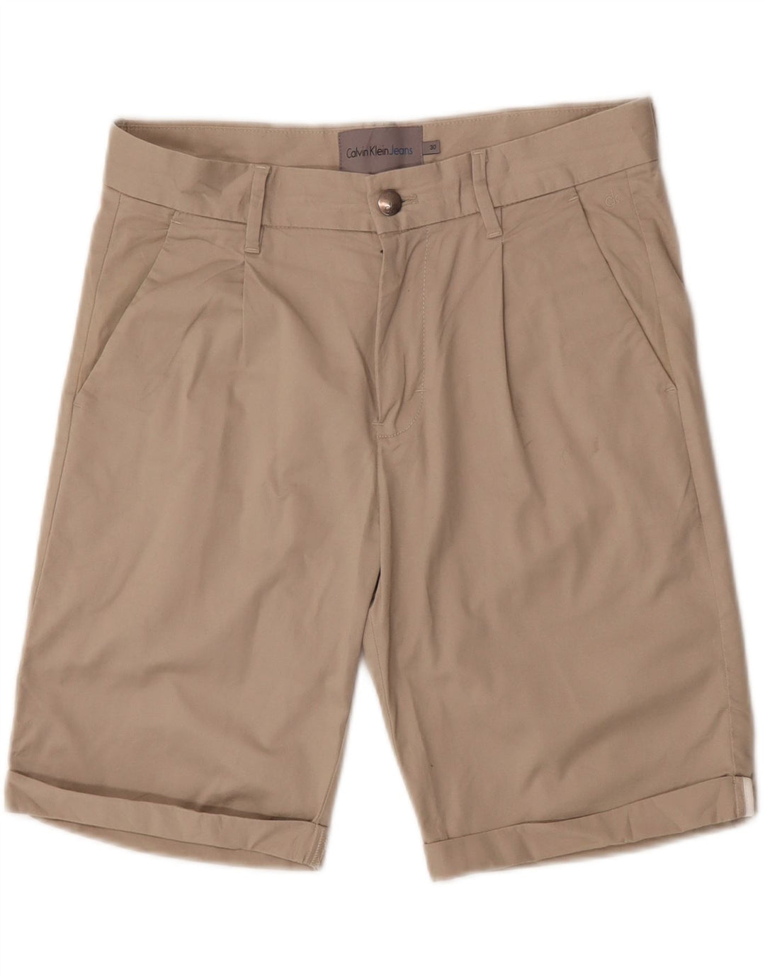 Pantaloncini chino con pegging da uomo Calvin Klein W30 beige medio