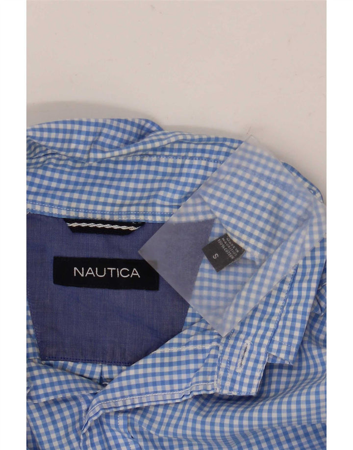 Camicia da uomo Nautica piccola in cotone a quadretti blu