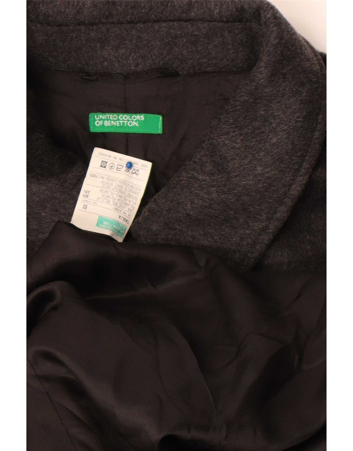 Cappotto Uomo Benetton IT 50 Large Grigio Lana