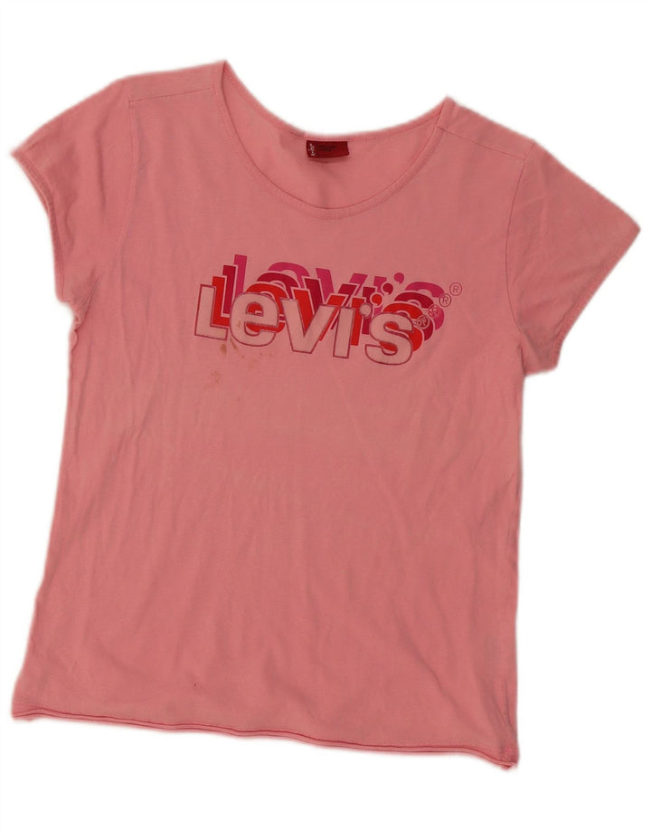 LEVI'S Girls Graphic T-Shirt Top 13-14 Years Large Pink Cotton Vintage Levi's and Second-Hand Levi's from Messina Hembry 