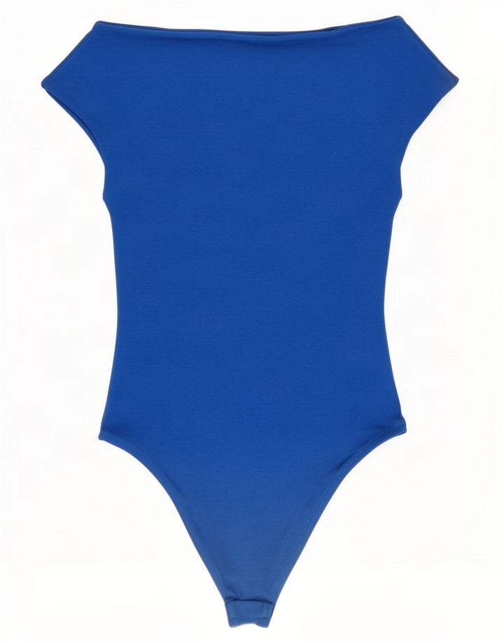 Body Zara da donna con spalle scoperte UK 8 piccolo cotone blu