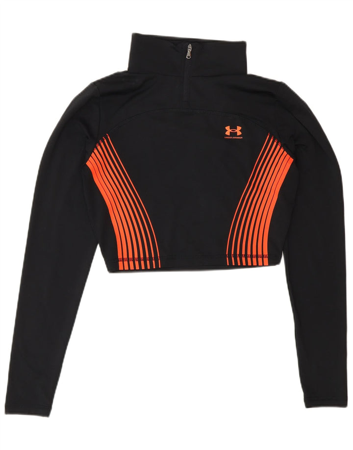 Under Armour Donna Graphic Crop Pullover Tuta da Ginnastica UK 8 Small Nera