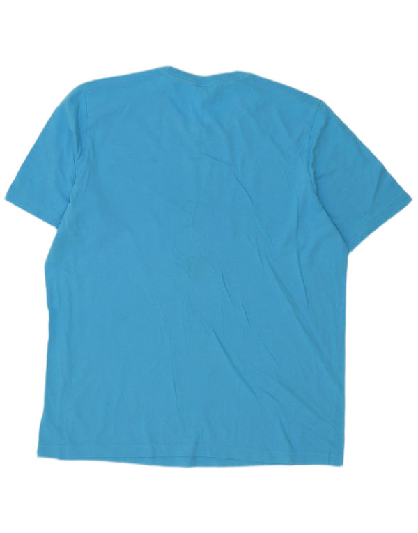 T-shirt grafica da uomo Adidas Top XL in cotone blu