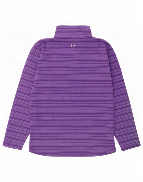 Maglione in pile per ragazze con collo con zip Sprayway, 10-11 anni, poliestere a righe viola