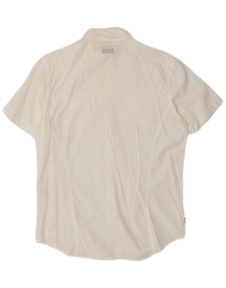 Camicia a maniche corte da uomo Levi's Large in cotone bianco