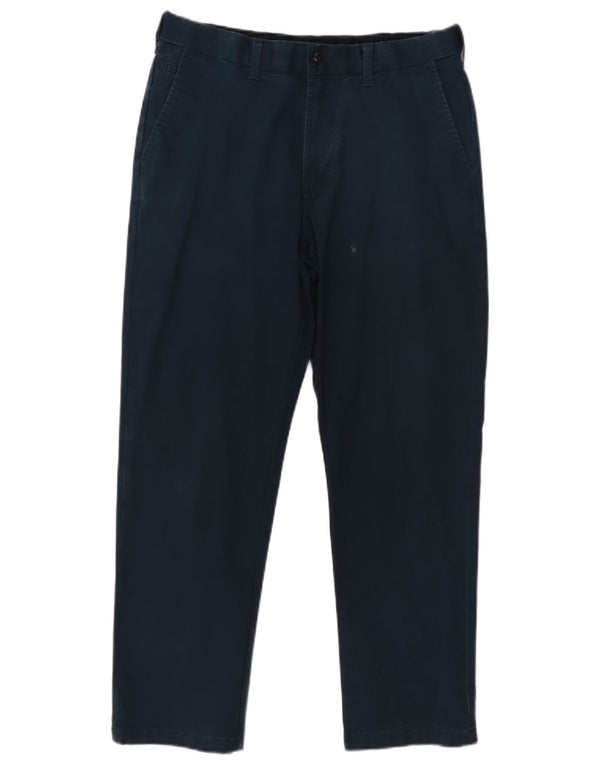 Marks & Spencer Mens Blue Harbour Straight Chino Trousers W36 L29 Navy Blue