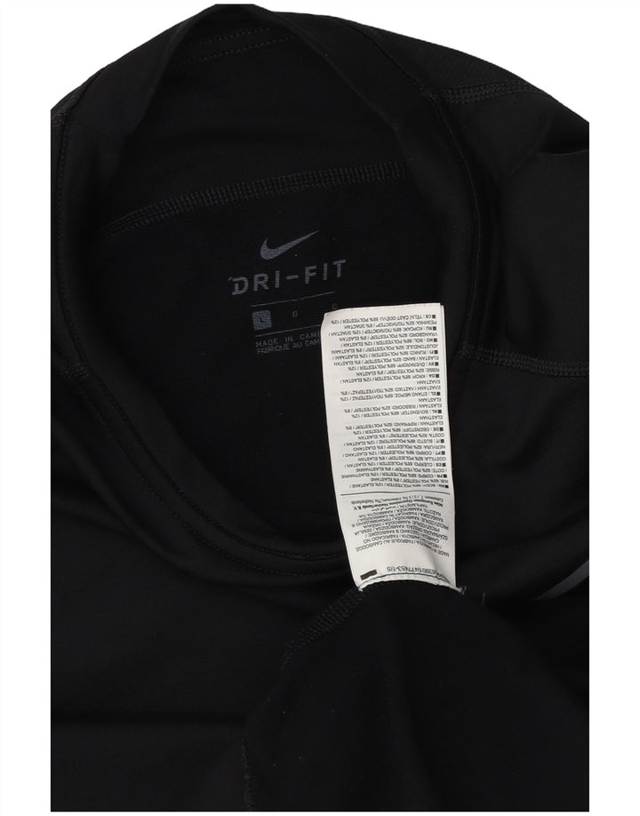 Top Nike Dri Fit da uomo a maniche lunghe, grande, in poliestere nero