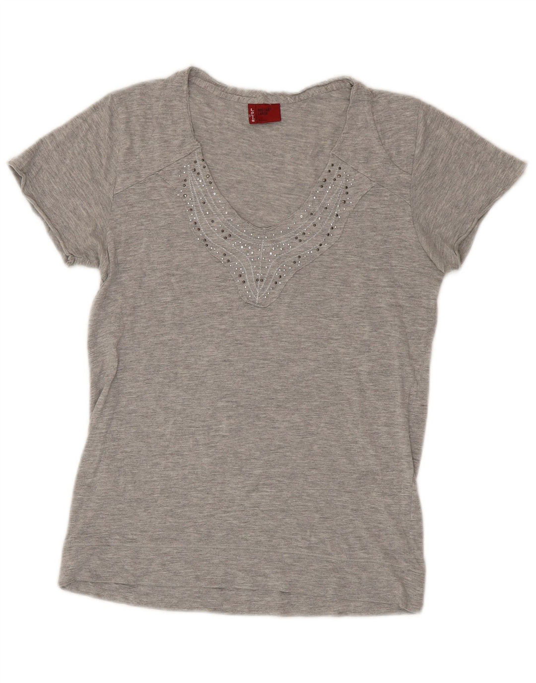 T-shirt da donna Levi's Top UK 14 grande cotone grigio