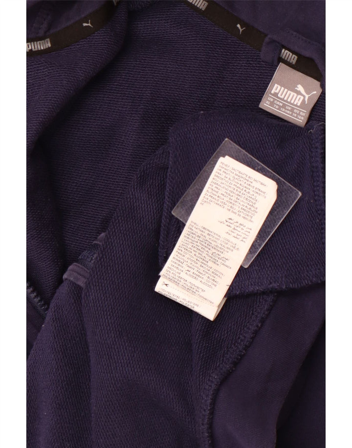 Felpa con cappuccio e zip grafica PUMA da bambino 13-14 anni in cotone blu navy