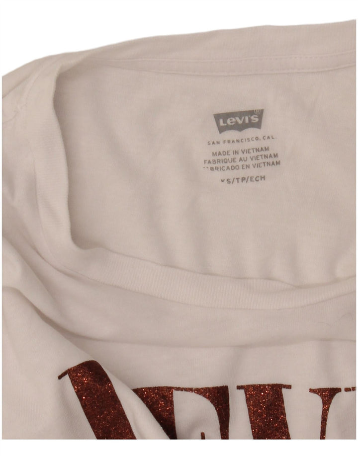 T-shirt grafica da donna LEVI'S Top UK 10 piccola bianca