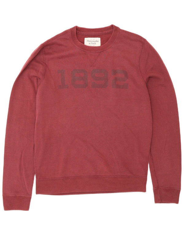 Felpa grafica da uomo Abercrombie & Fitch piccola bordeaux