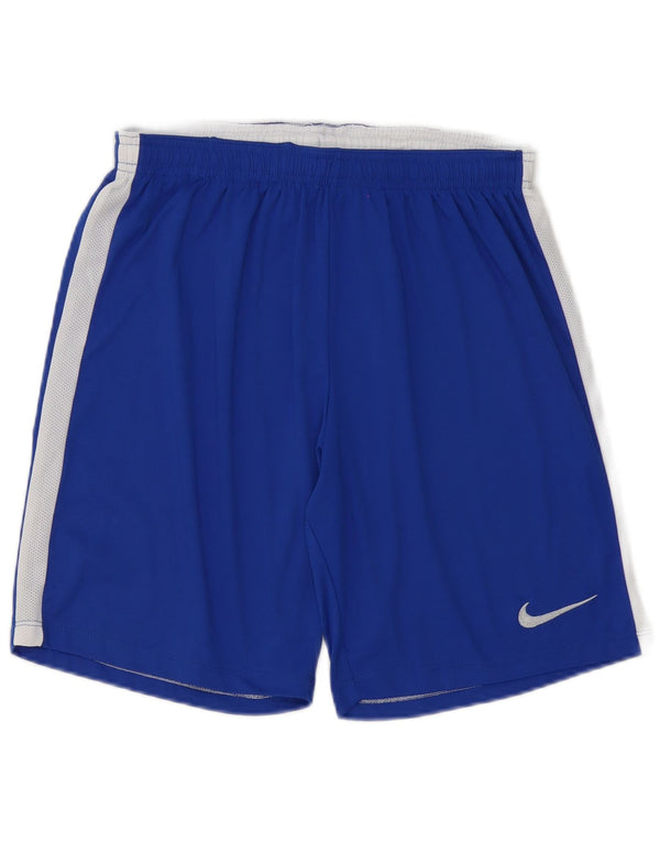 Pantaloncini sportivi Nike Dri Fit da uomo in poliestere color block blu medio