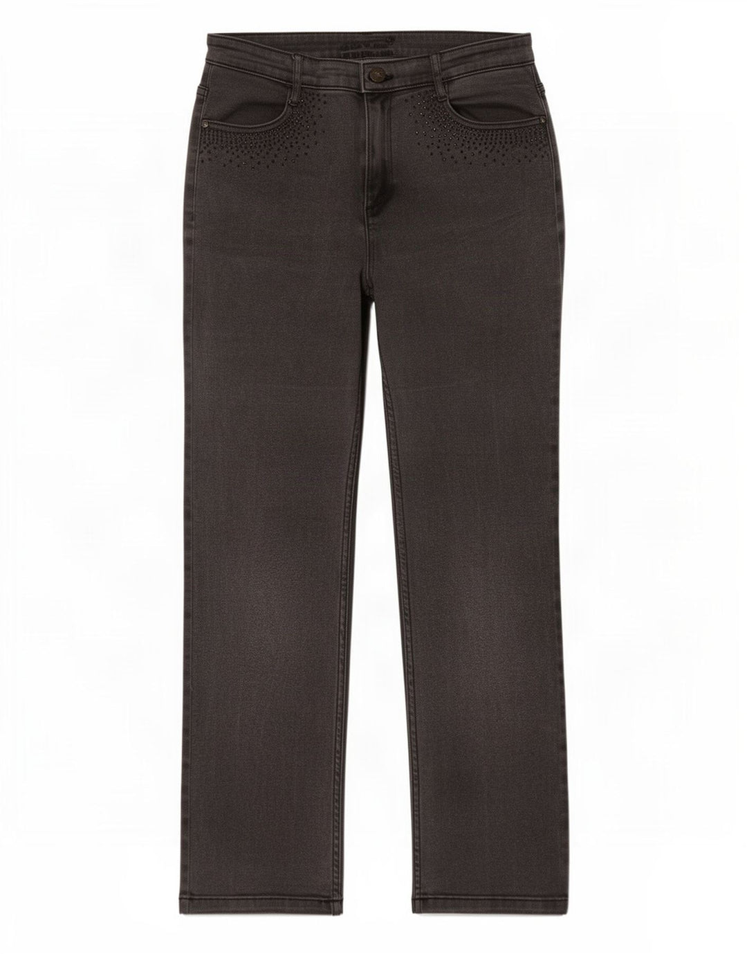 Jeans dritti da donna Marks & Spencer UK 12 medio W30 L29 cotone grigio