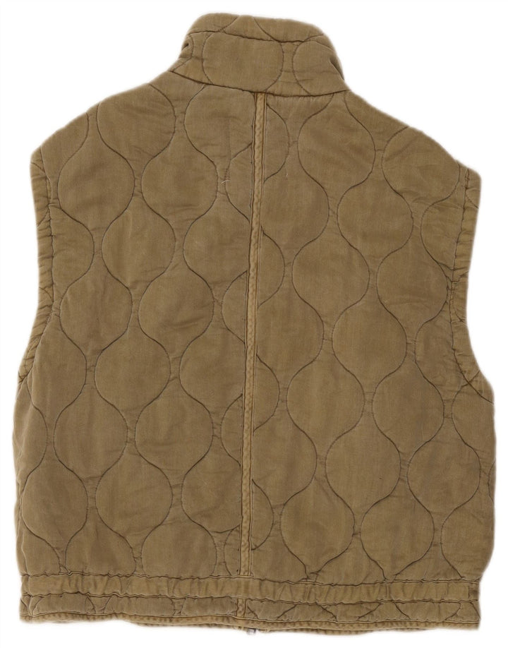 Gilet trapuntato oversize da donna Zara UK 6 XS poliestere kaki