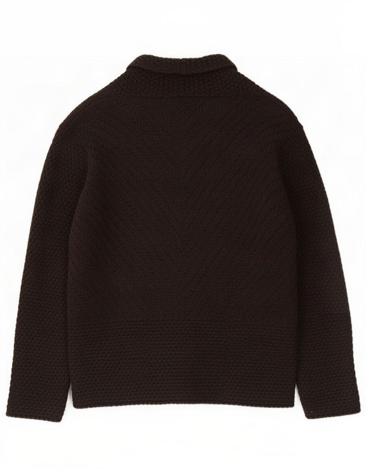 Maglione cardigan da donna Marks & Spencer UK 12 Lana marrone medio