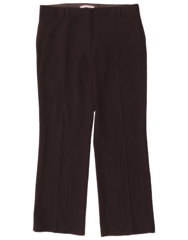 MARKS & SPENCER Pantaloni casual dritti da donna UK 12 Medio W32 L28 Nero