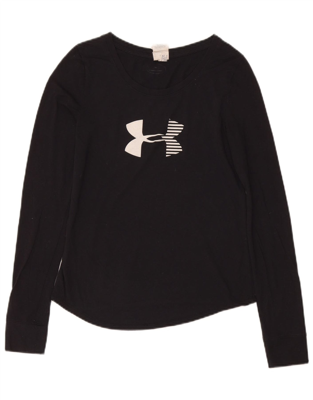Maglia grafica da donna UNDER ARMOUR manica lunga UK 10 Small Blu Navy