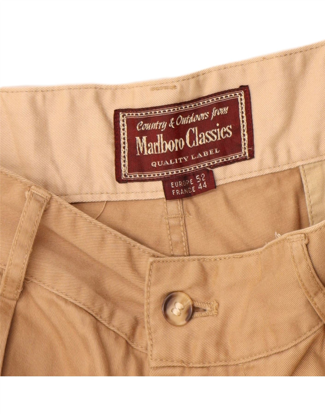 Pantaloncini cargo con pegged da uomo Marlboro Classics EU 52 XL W32 Cotone beige