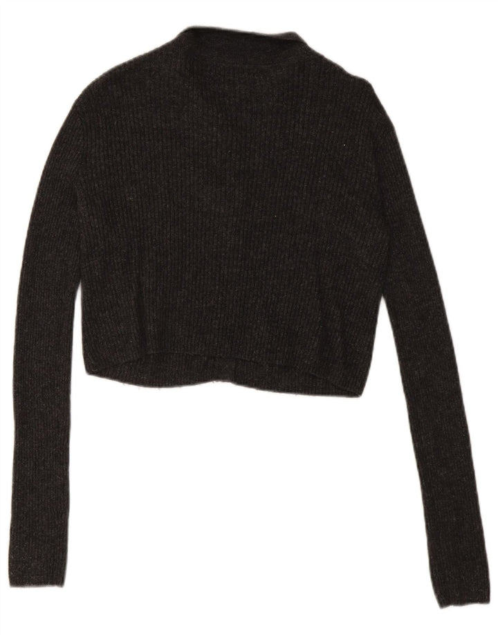 Maglione cardigan corto Zara da donna UK 10 piccolo grigio