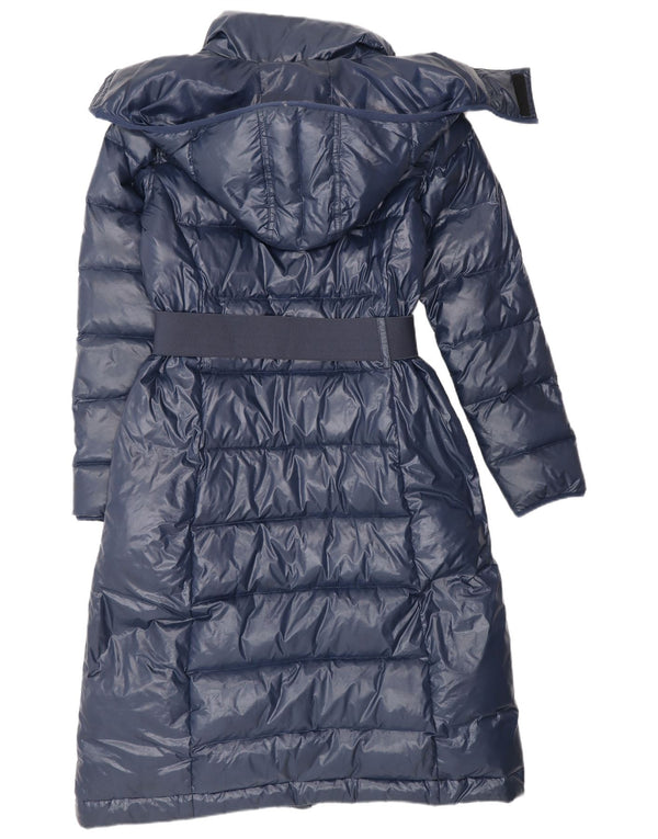 Cappotto imbottito con cappuccio da donna Benetton IT 42 Medium Blu Navy Poliammide