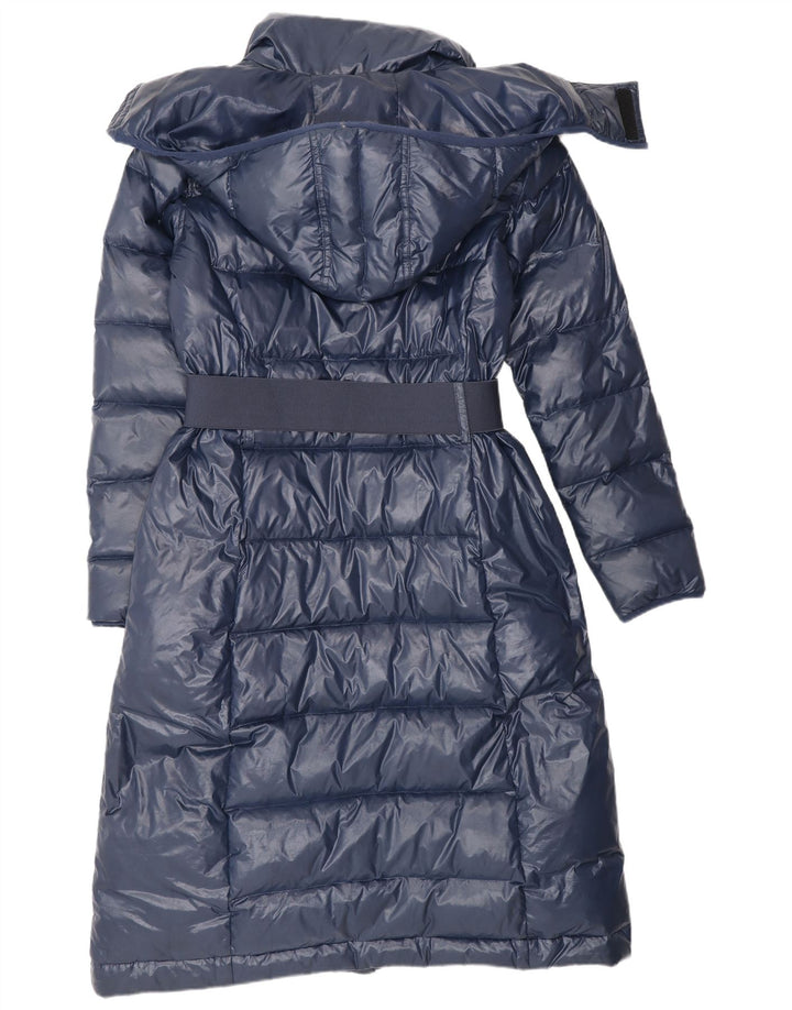 Cappotto imbottito con cappuccio da donna Benetton IT 42 Medium Blu Navy Poliammide