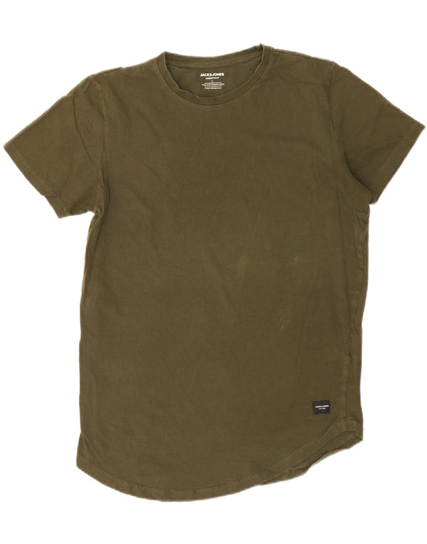 Jack & Jones Mens Lash T-Shirt Top Large Khaki Cotton
