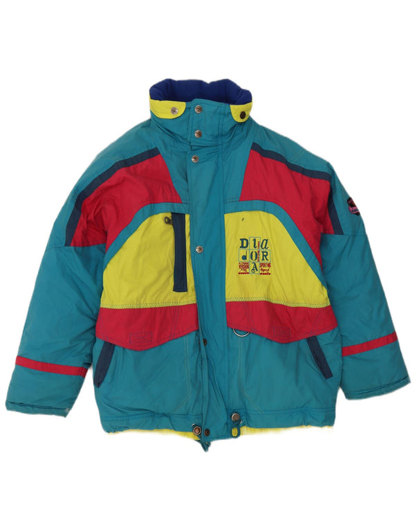 Giacca da sci con cappuccio grafica da donna Diadora UK 18 XL Blu Colourblock