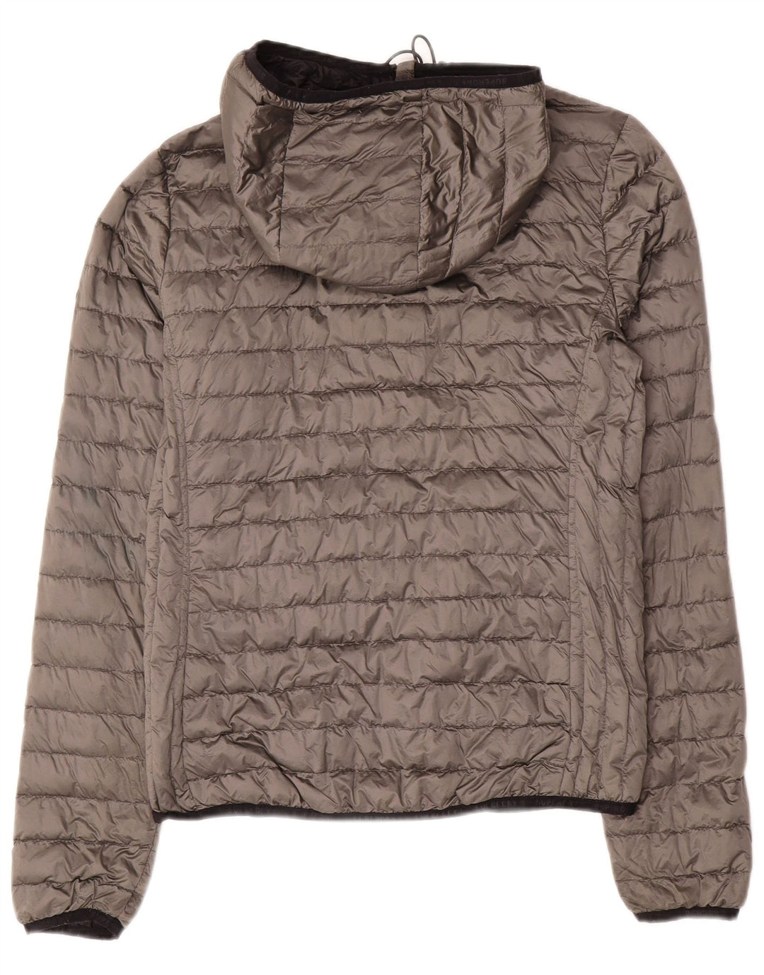 Giacca imbottita con cappuccio da donna SUPERDRY UK 10 piccola in nylon grigio