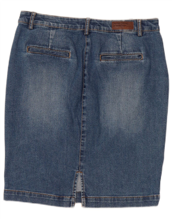 Gonna in denim da donna BENETTON W30 blu medio