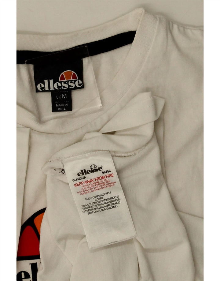 ELLESSE T-shirt grafica da uomo Top in cotone bianco medio