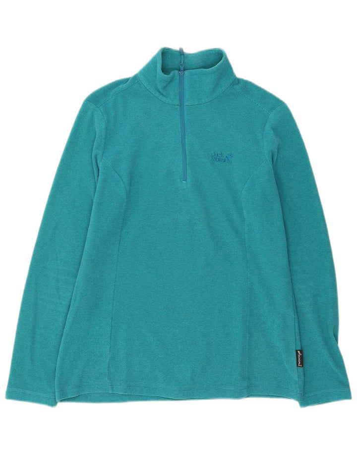Maglione in pile da donna con collo e zip Jack Wolfskin UK 14 medio turchese