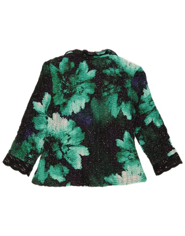 Giacca blazer da donna con maniche a 3/4 Joseph Ribkoff UK 12 Verde medio floreale