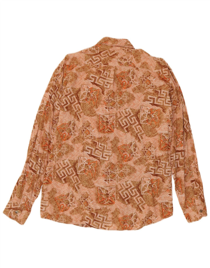 Camicia vintage da uomo XL marrone geometrica
