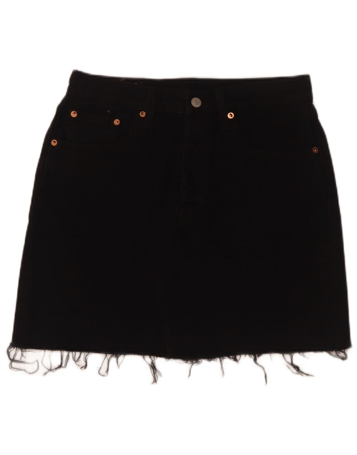 Gonna di jeans da donna Levi's W28 cotone nero medio