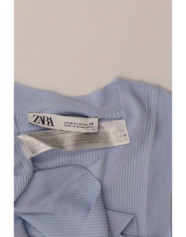 Canotta da donna Zara UK 12 in viscosa blu medio