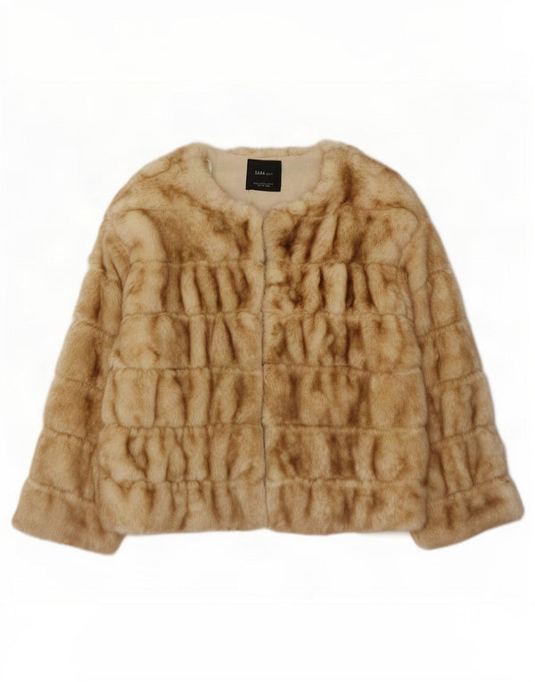 Giacca da donna in pelliccia sintetica Zara UK 14 Acrilico beige medio