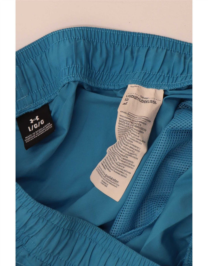 Pantaloncini sportivi grafici da uomo Under Armour grandi in poliestere blu