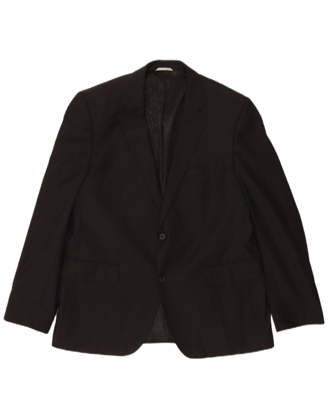 Giacca blazer da uomo a 2 bottoni Hugo Boss EU 56 3XL Lana vergine gessata nera