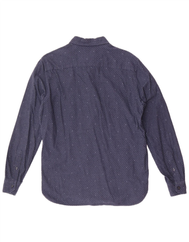 Crew Clothing Camicia slim fit da uomo in cotone maculato medio blu navy