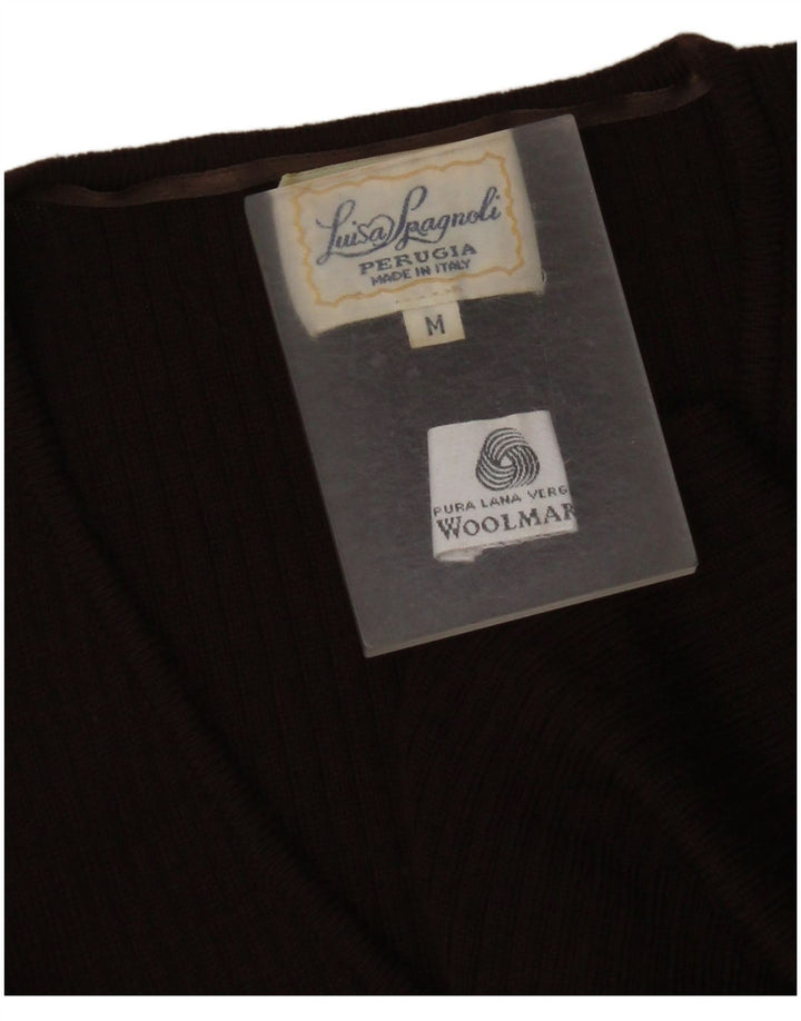 Abito maglione da donna Luisa Spagnoli UK 12 Lana vergine marrone medio