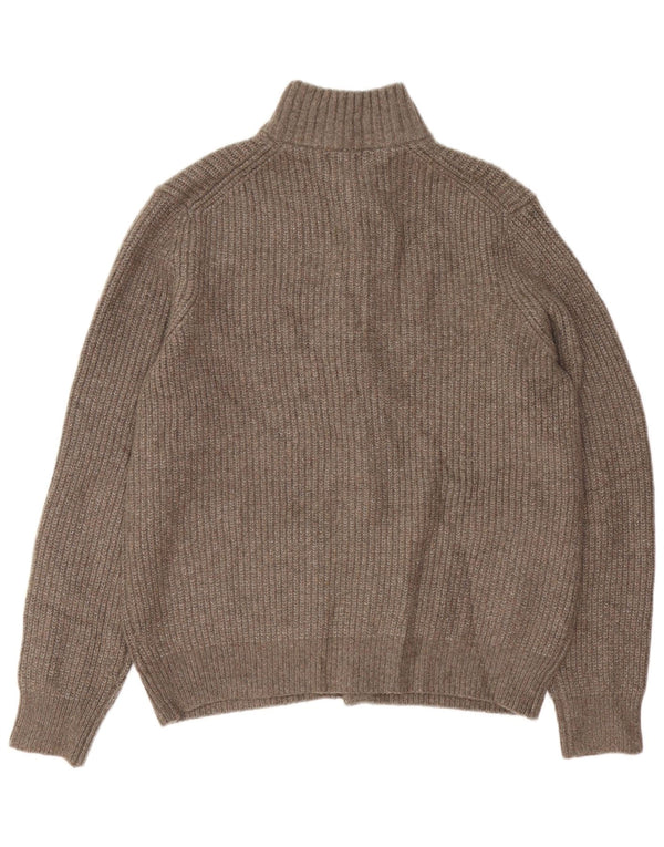 Maglione cardigan da uomo Marks & Spencer grande lana screziata marrone