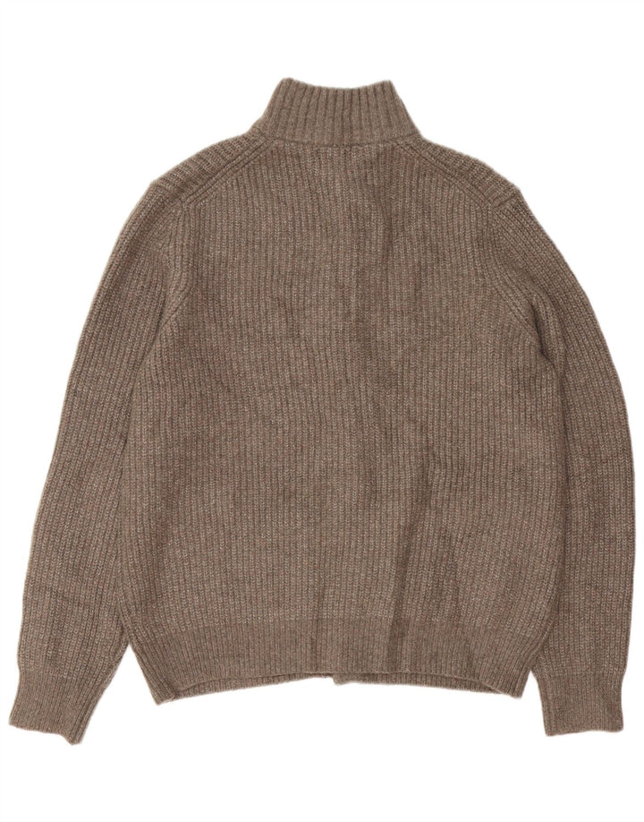 Maglione cardigan da uomo Marks & Spencer grande lana screziata marrone