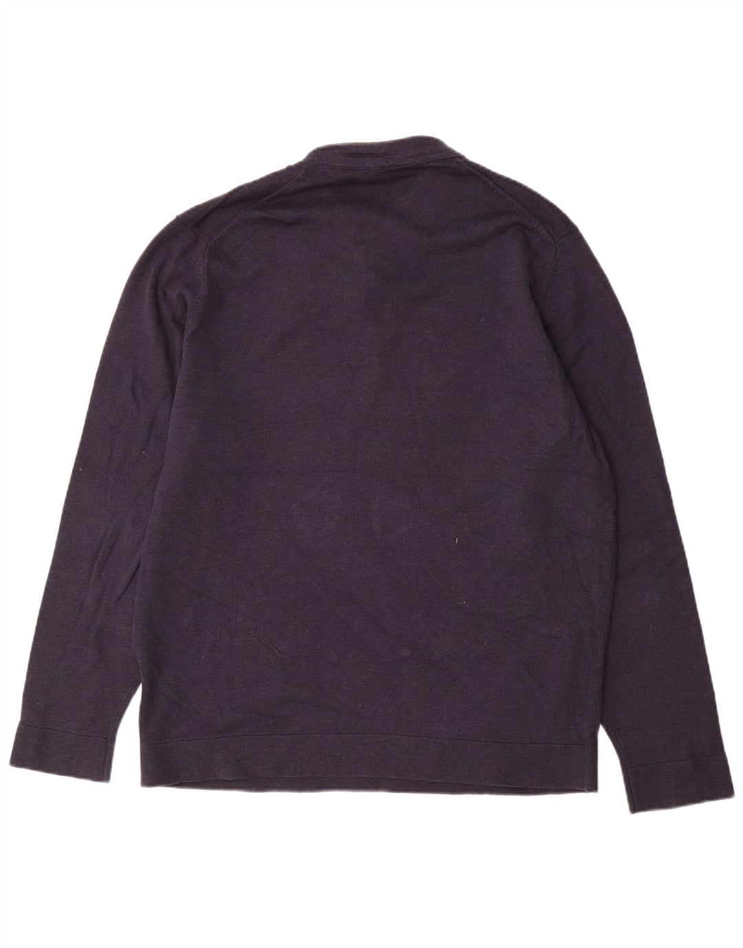 Massimo Dutti Maglione da uomo con collo a bottoni XL in cotone blu navy