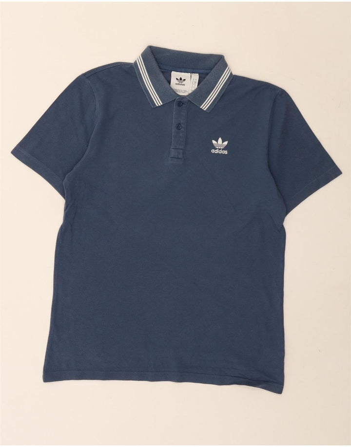 Polo Adidas da uomo piccola in cotone blu navy