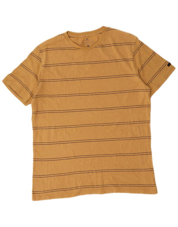 T-shirt da uomo Rip Curl vestibilità standard, top in cotone a righe gialle medie