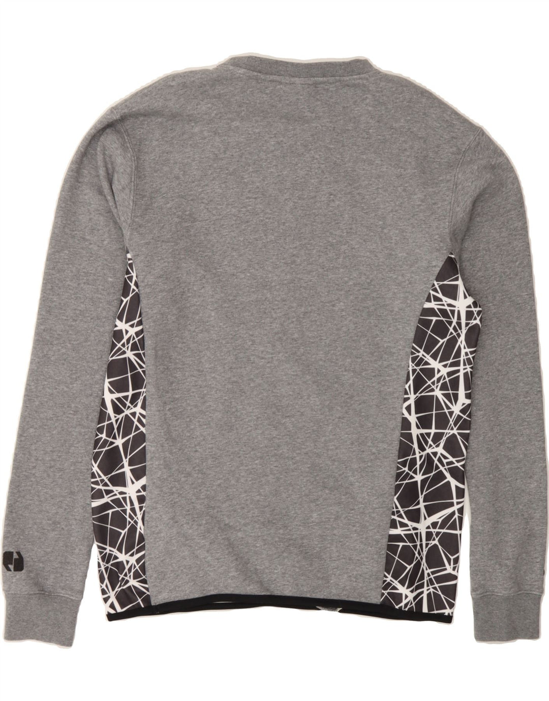 VINTAGE Mens Sweatshirt Jumper Large Grey Geometric Polyester Vintage Vintage and Second-Hand Vintage from Messina Hembry 
